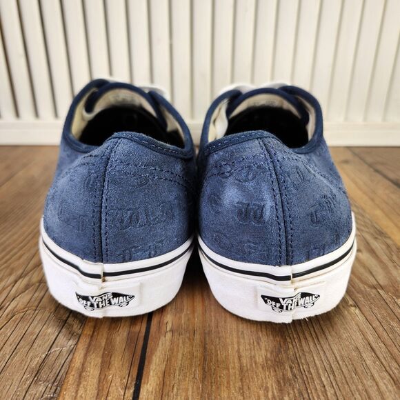 Vans Authentic Deboss Mens Size 9.5 Blue Suede Off The Wall Skate Sneakers Shoes main image 7